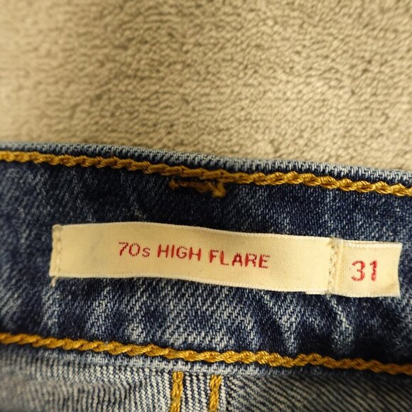 Levi's jeans 70's high flare women's 31 stonewash blue big E red tab premium - Picture 3 of 15